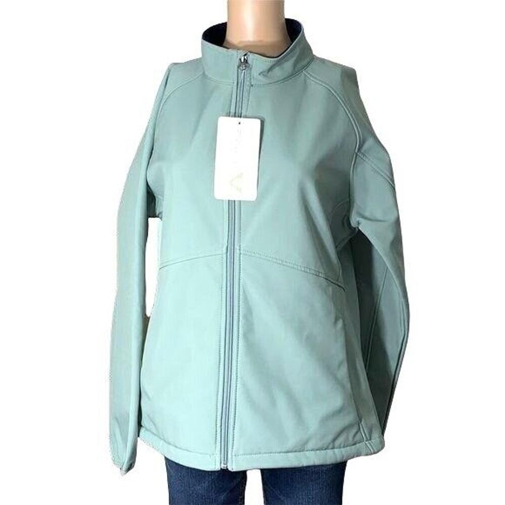 Northfield Womens Soft Shell Outdoor Jacket Fleece Lined Mid Weight Green Large